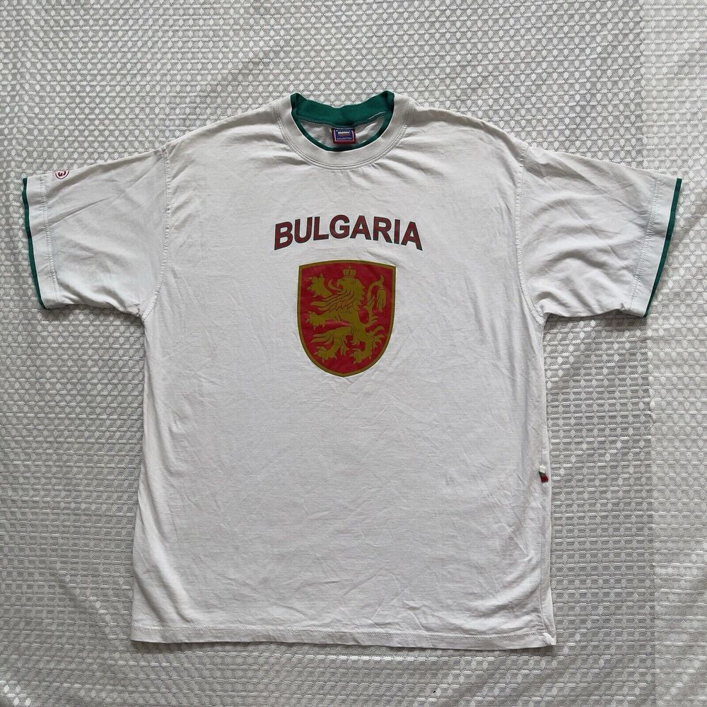 Bulgaria Coat of Arms Graphic Unisex Adult T-shirt White Medium EUC